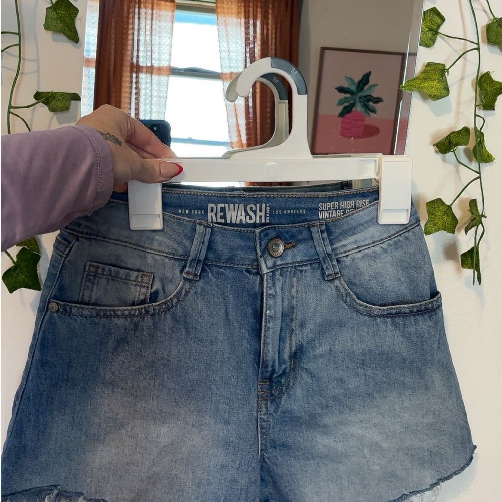 Rewash Women's High Rise Light Blue Jean Shorts